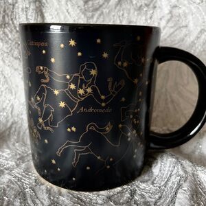 Celestial Coffee Mug Golden Constellations Stars Night Sky Heat Change